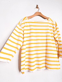 Polerón blanco y amarillo rayas