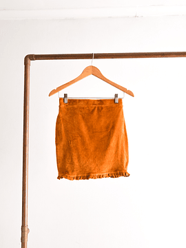 Falda bodycon mostaza plush