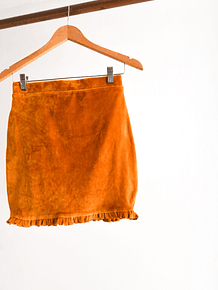 Falda bodycon mostaza plush