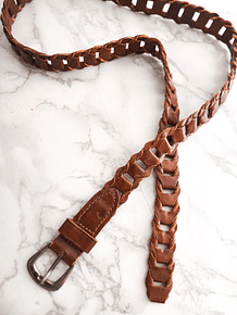 Cinturón cuero trenzado 70s