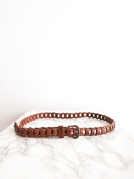 Cinturón cuero trenzado 70s