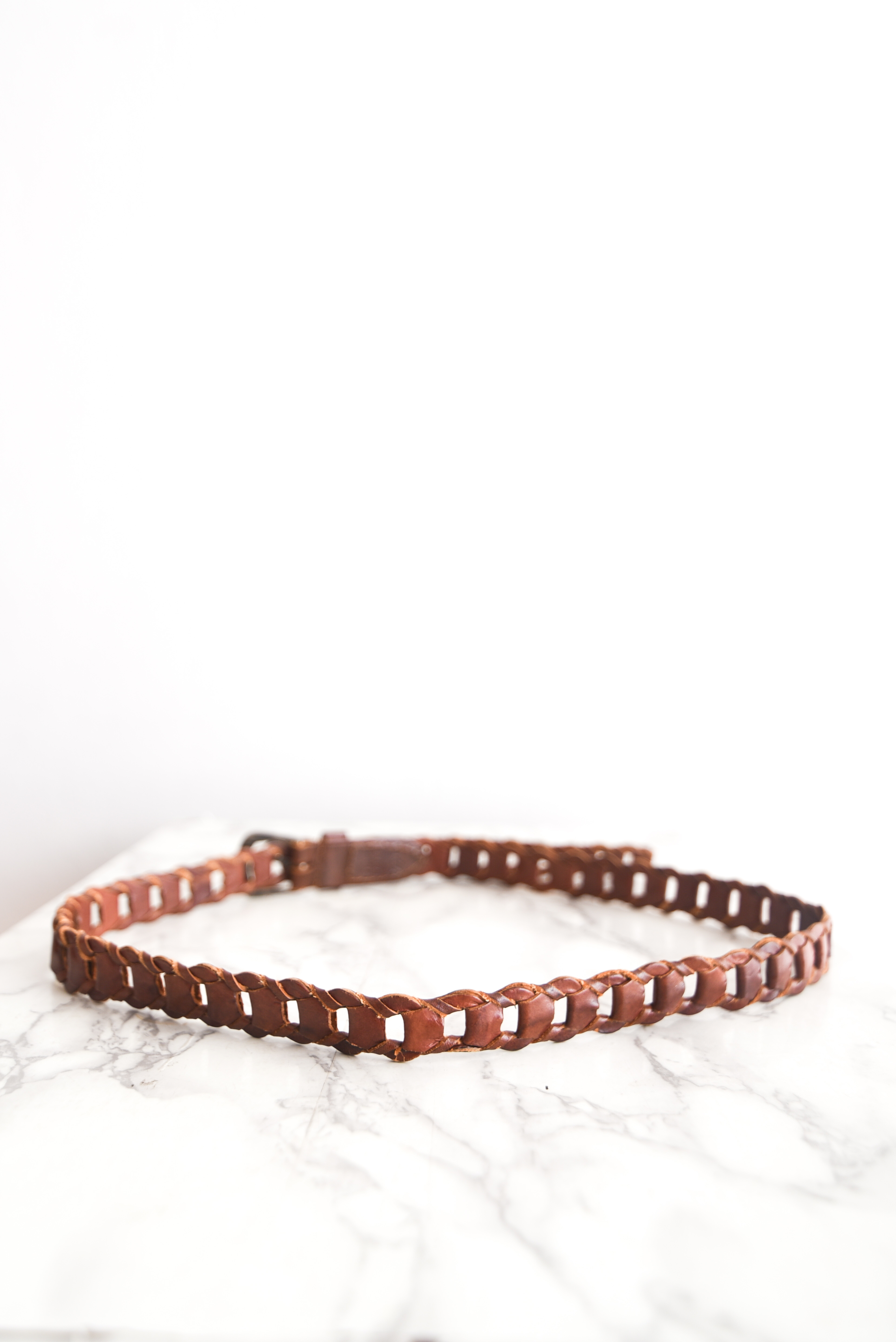 Cinturón cuero trenzado 70s