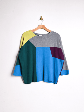 Chaleco geométrico multicolor