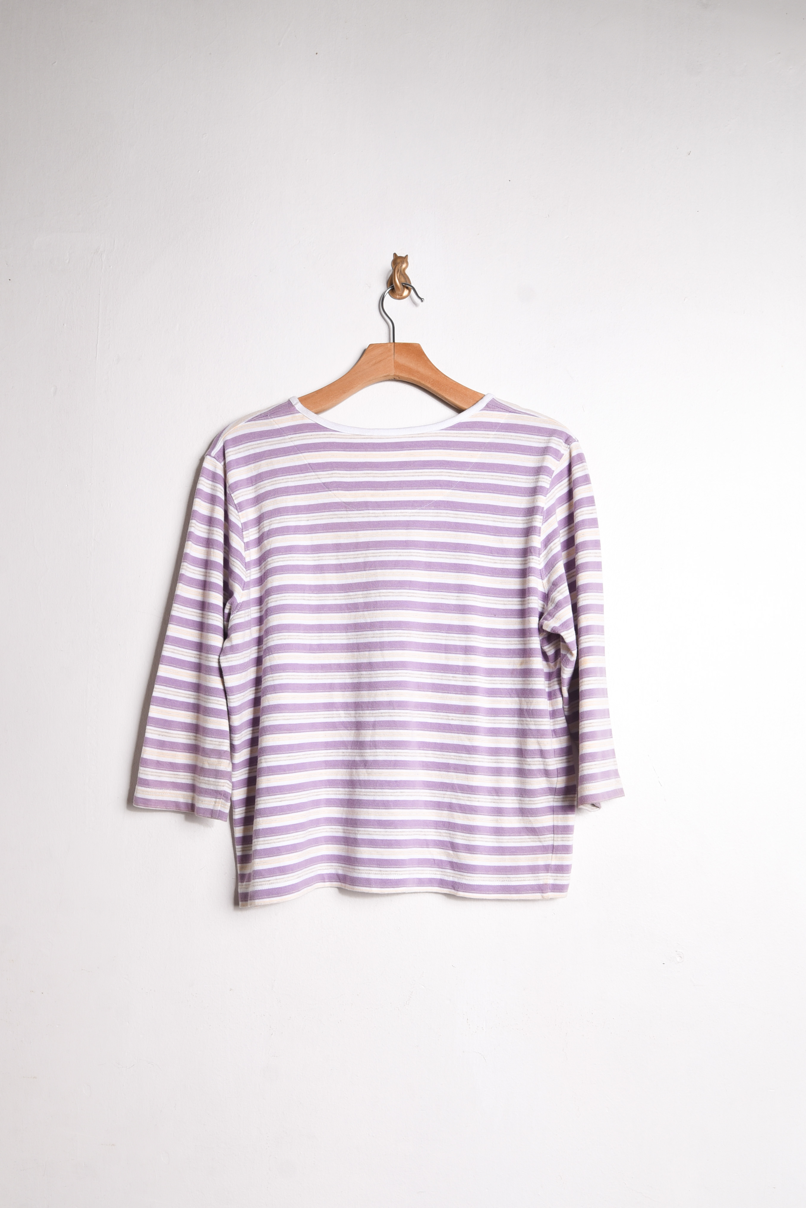 Polera pastel rayada cotton lino