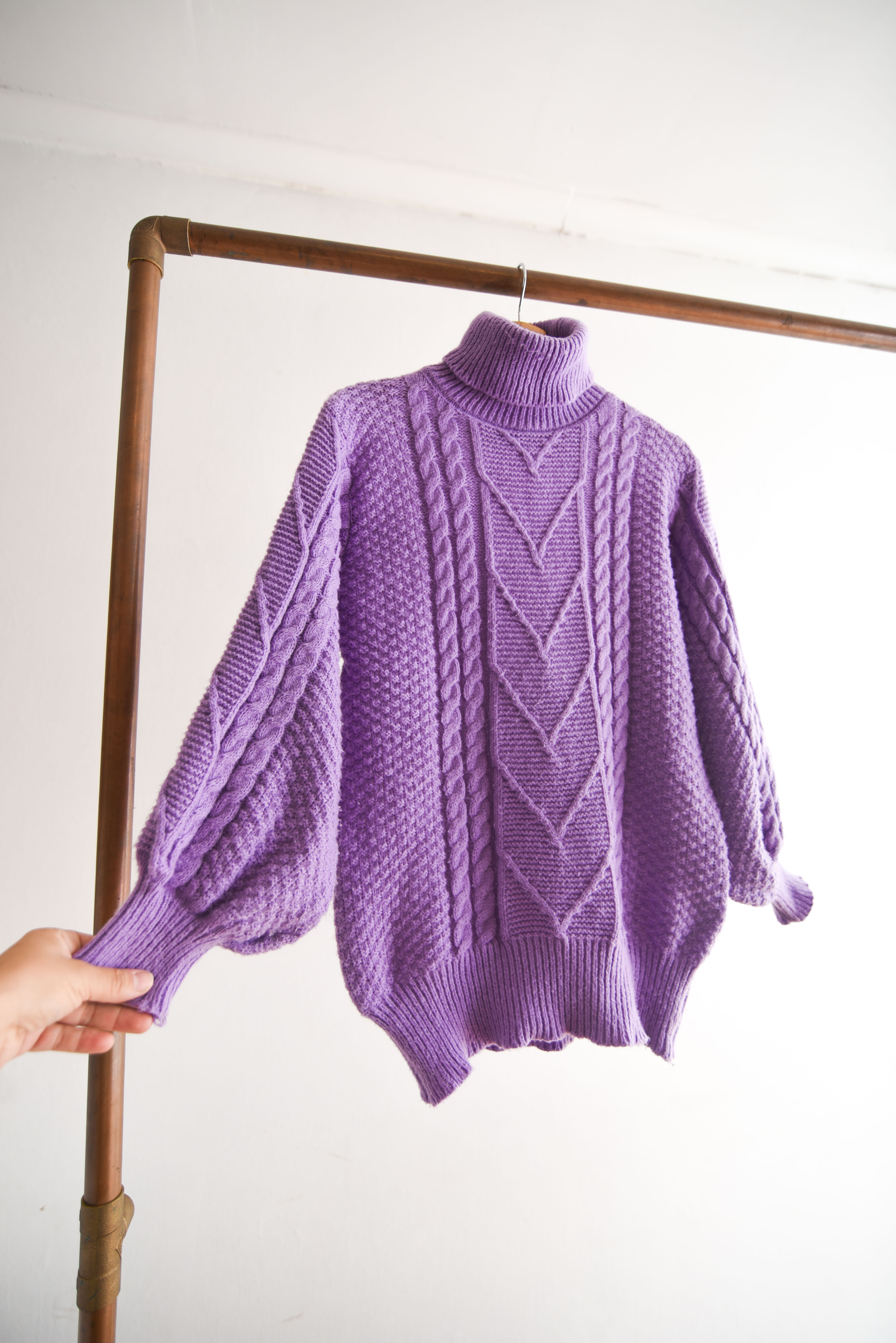 Chaleco lila globo trenzado