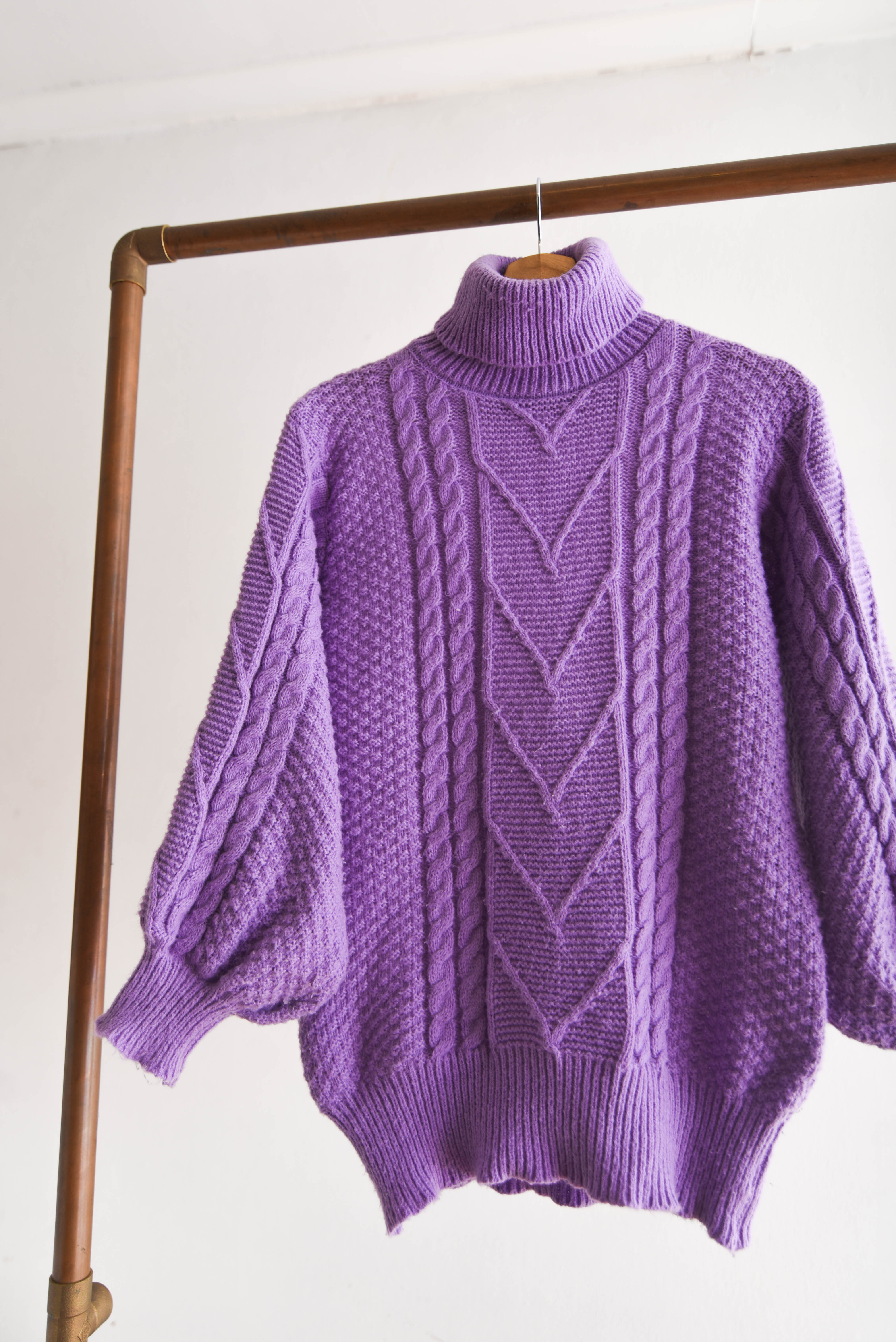 Chaleco lila globo trenzado