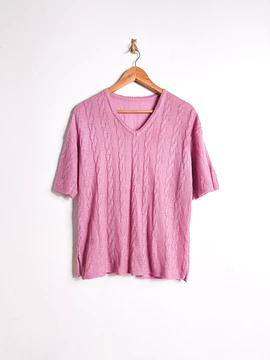 Top tejido rosa vintage