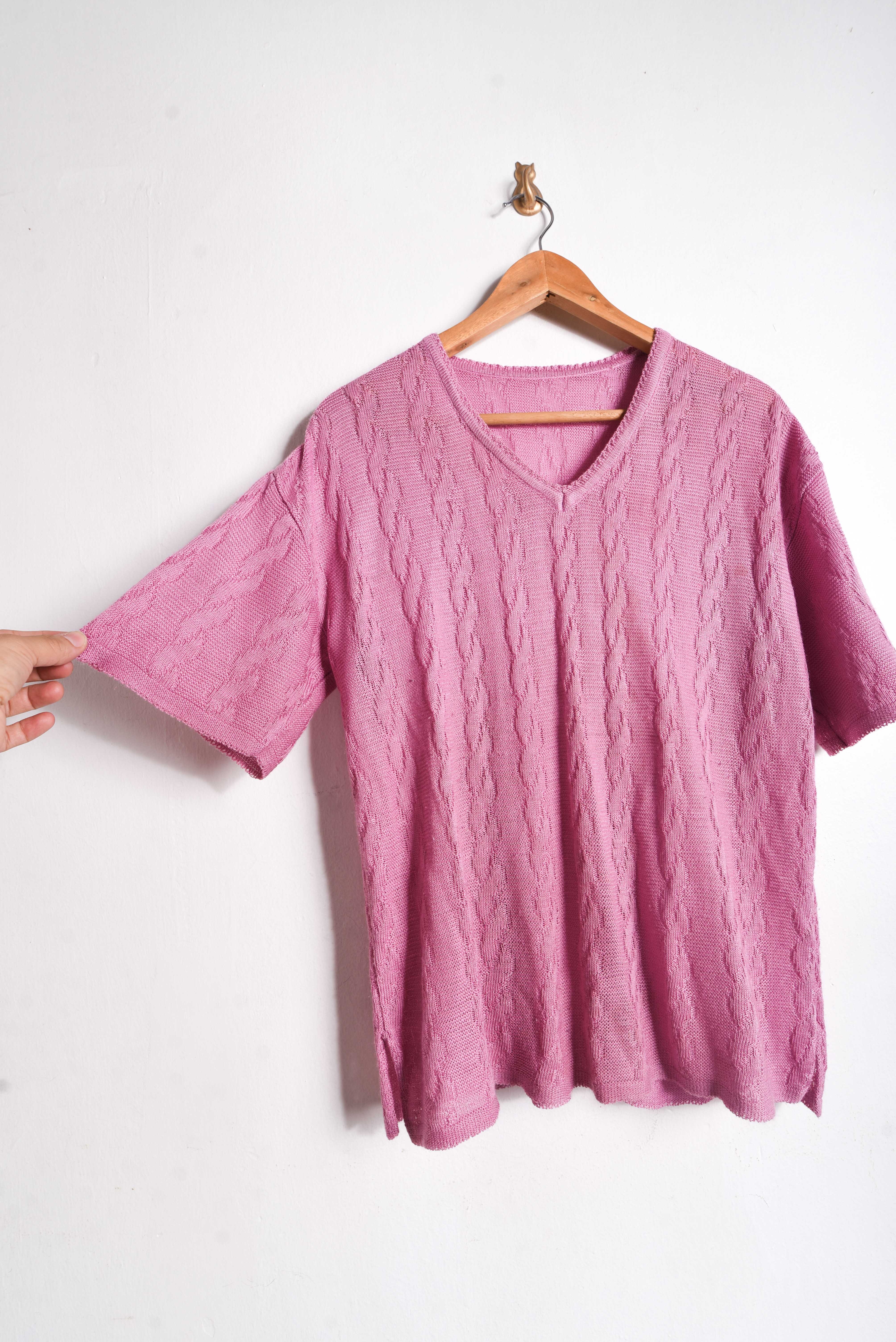 Top tejido rosa vintage