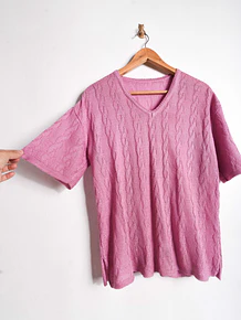 Top tejido rosa vintage
