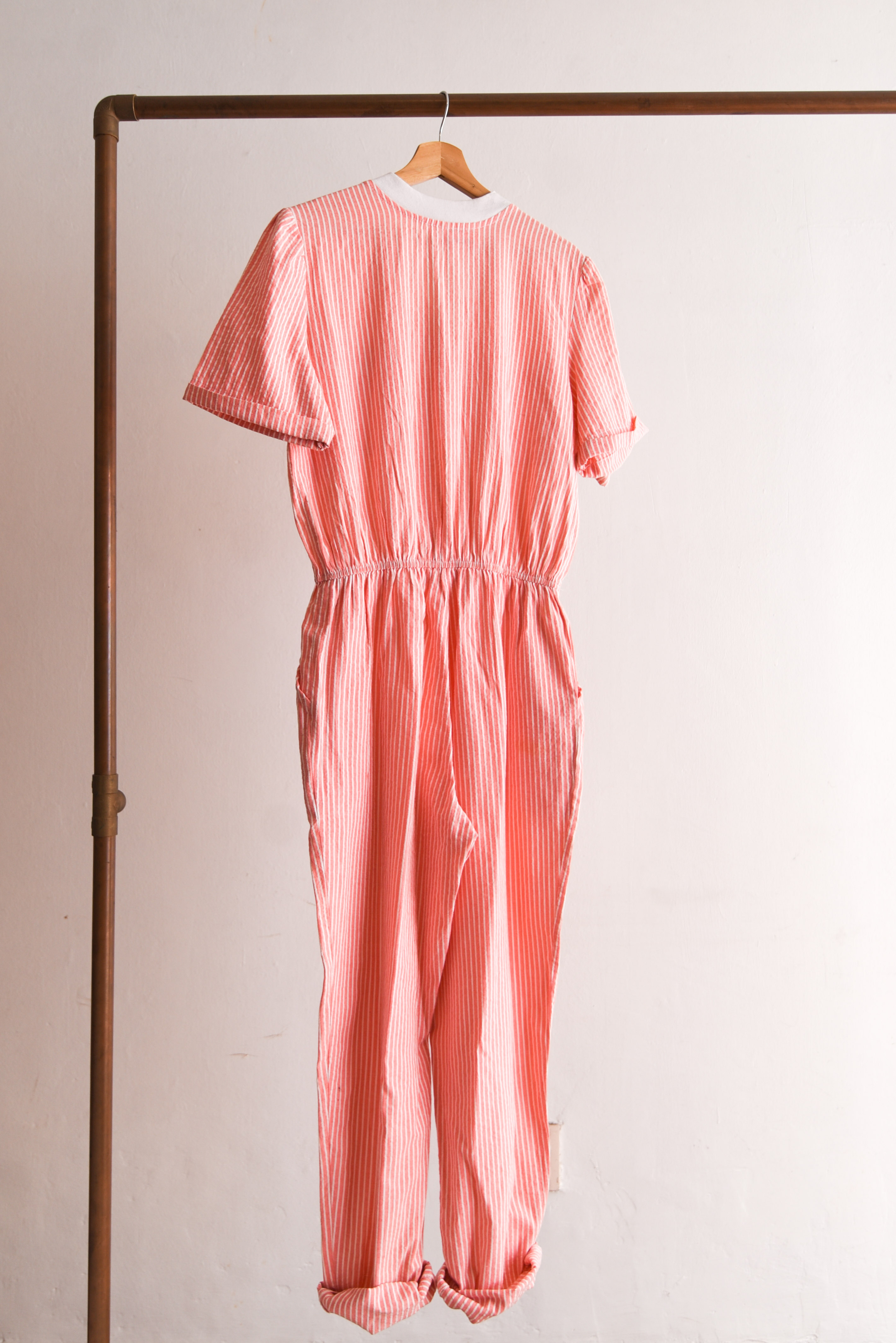 Enterito 80s rayado pastel