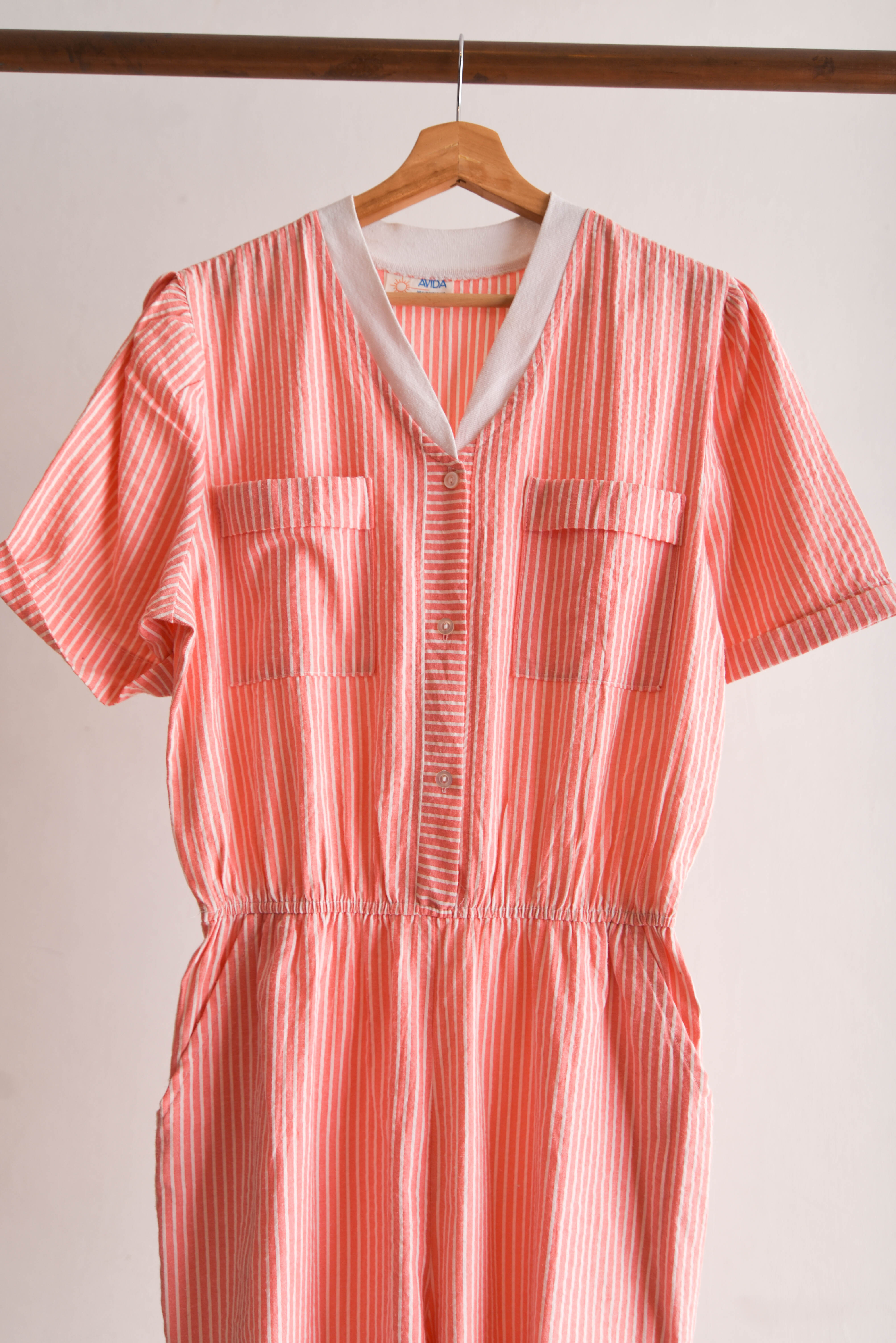 Enterito 80s rayado pastel