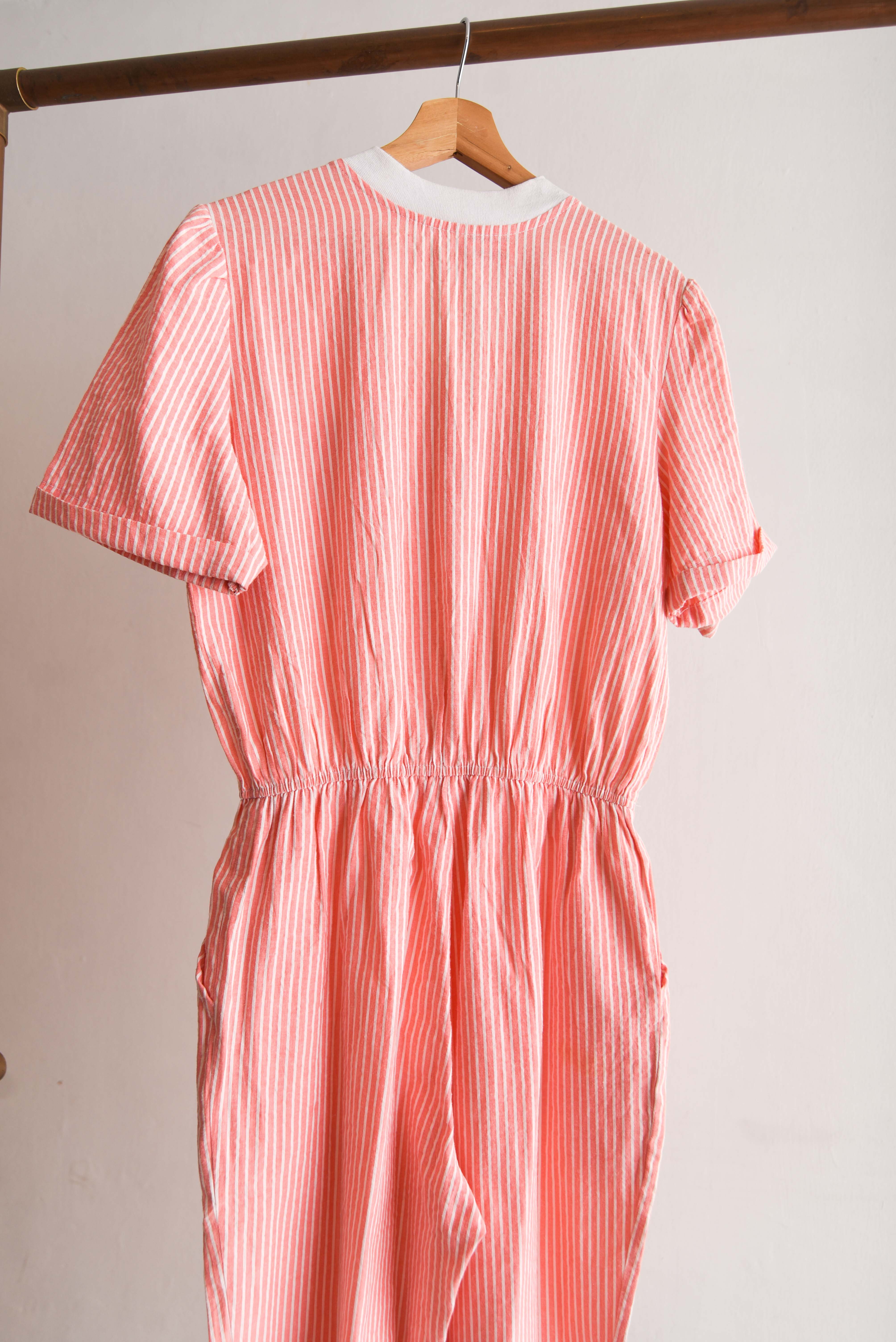 Enterito 80s rayado pastel