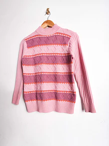 Chaleco rosa franjas 