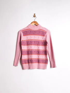 Chaleco rosa franjas 