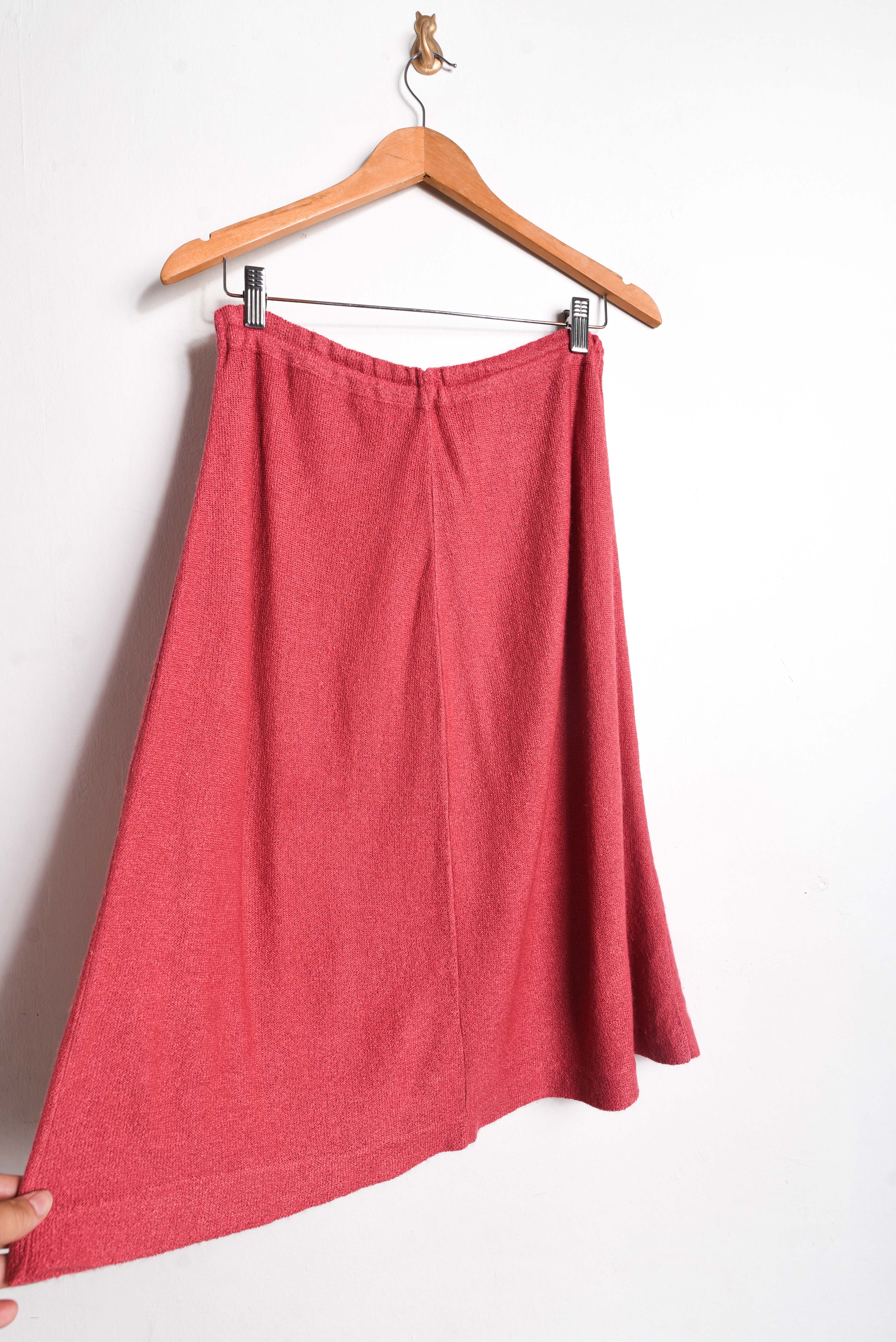 Falda tejida salmón vintage