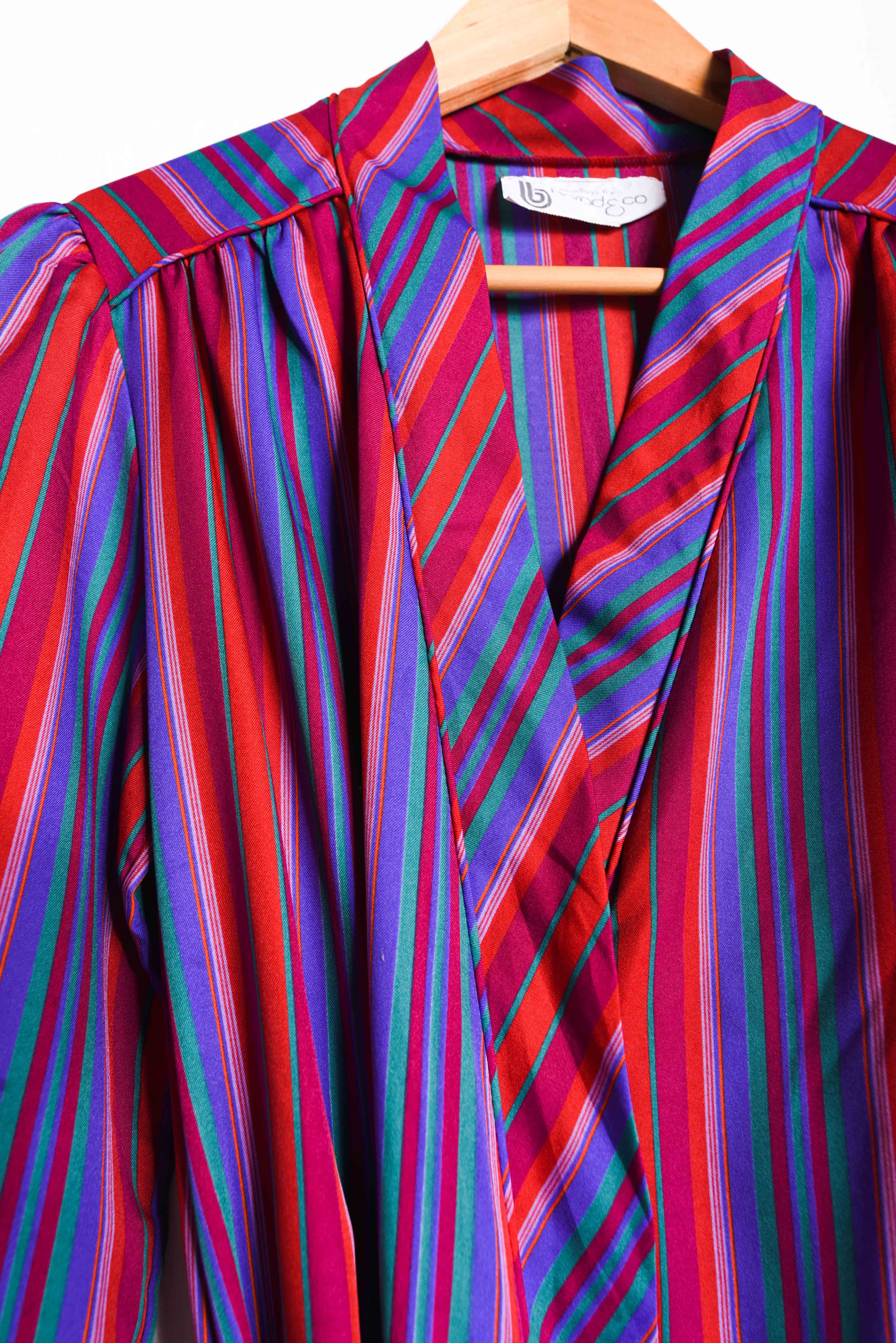 Bata lencera rayada 80s