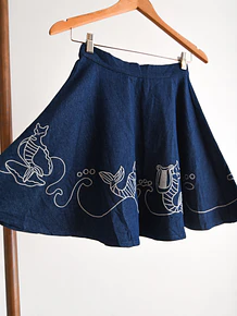 Falda denim gato sirena