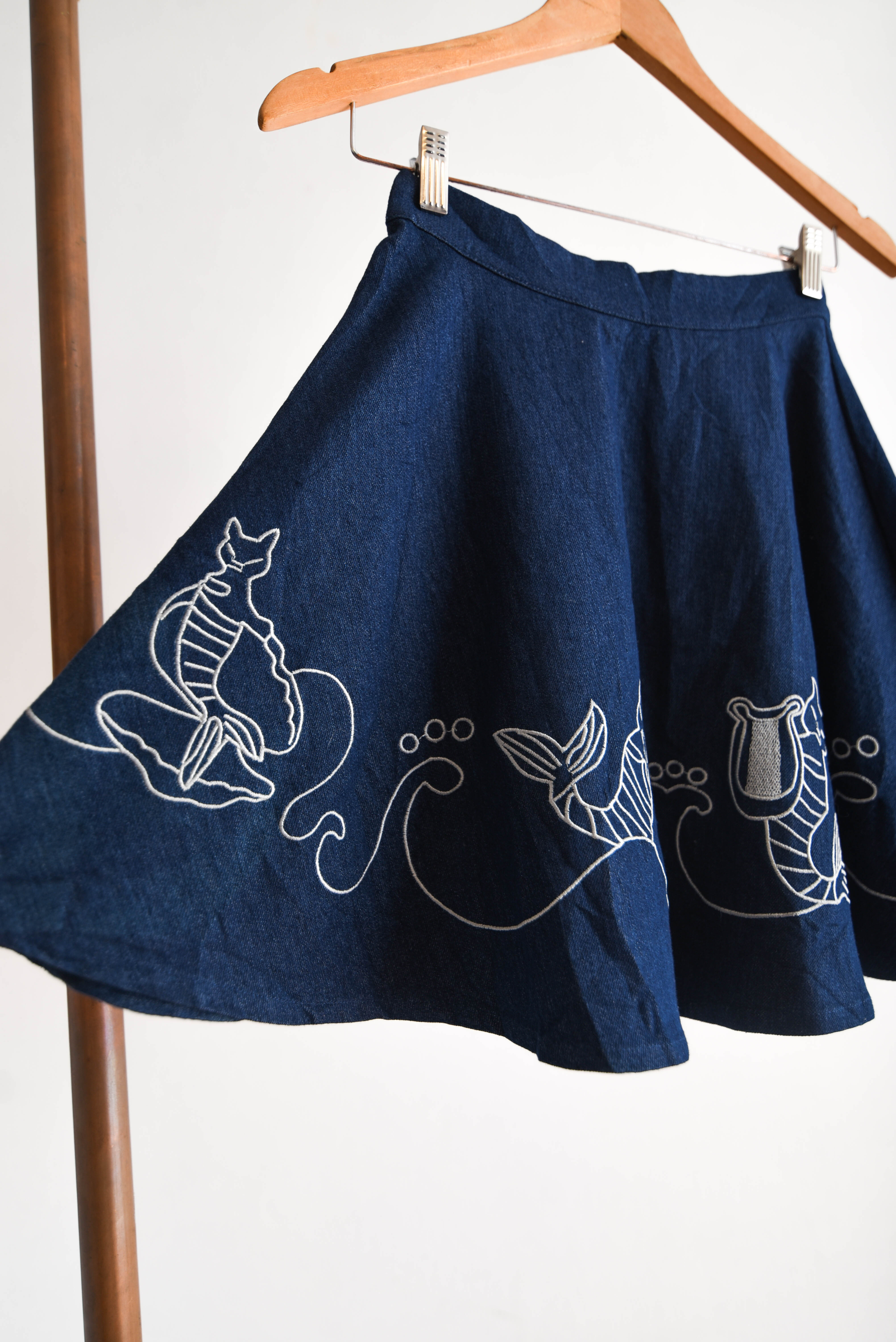 Falda denim gato sirena