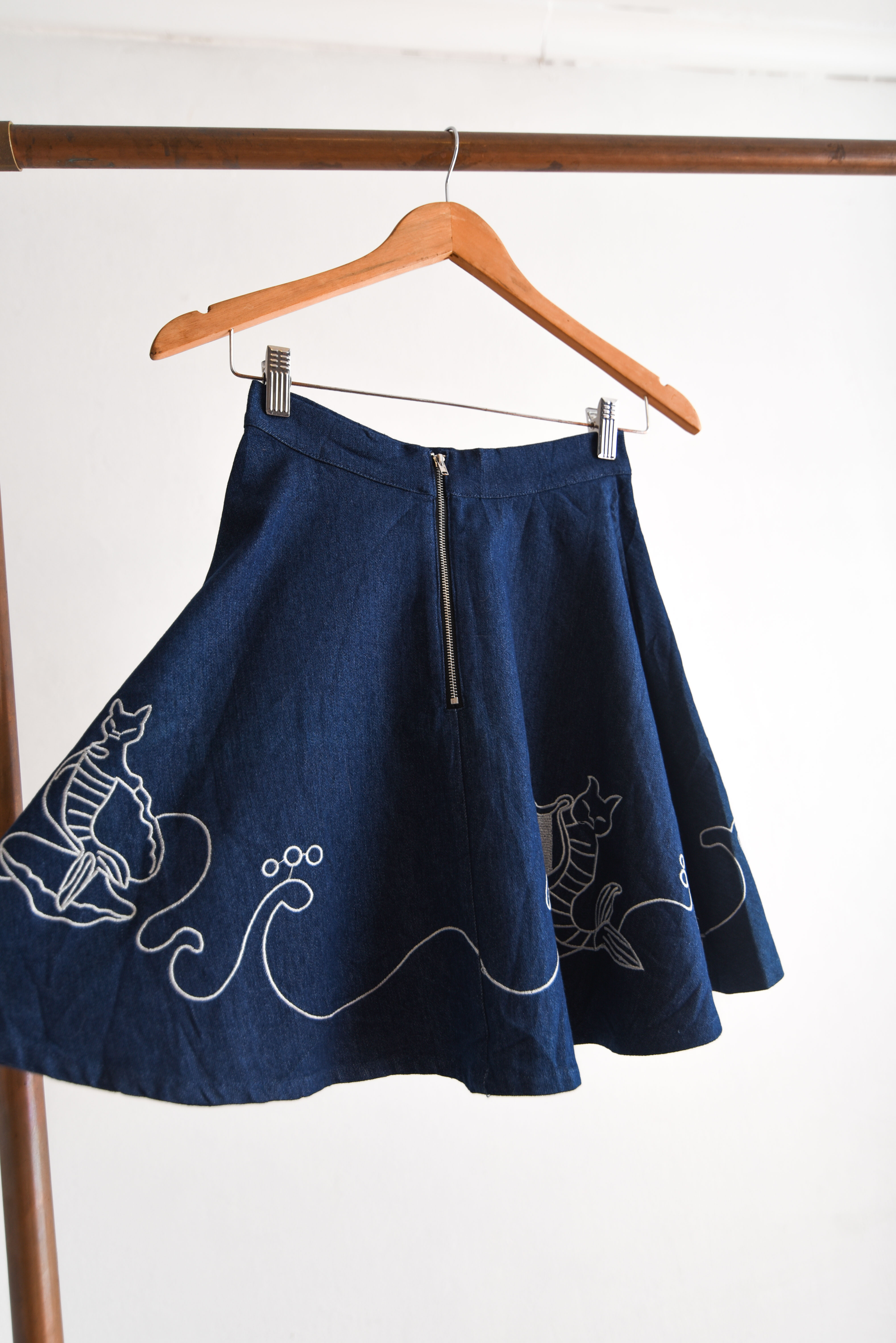 Falda denim gato sirena