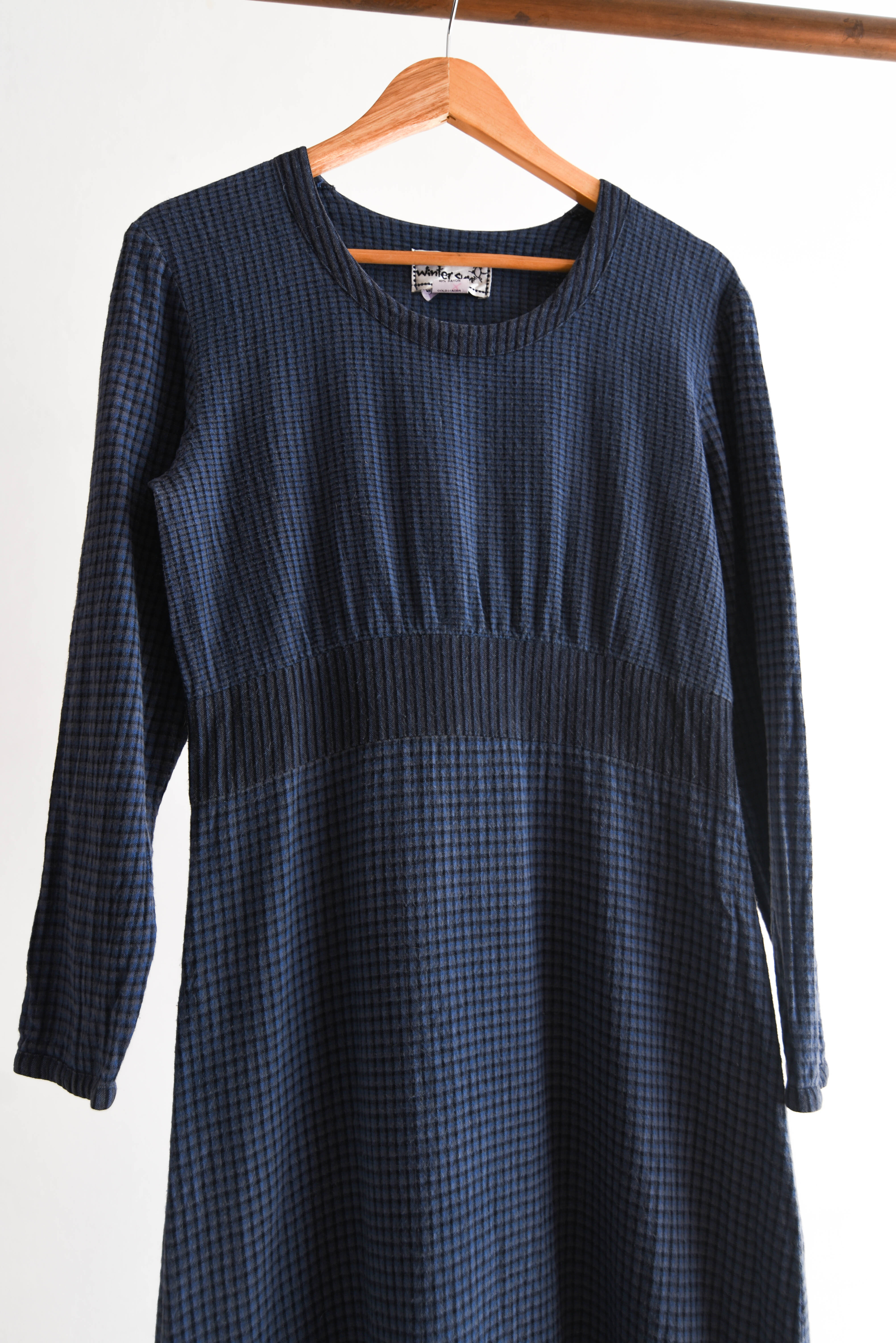 Maxi vestido azulino gingham