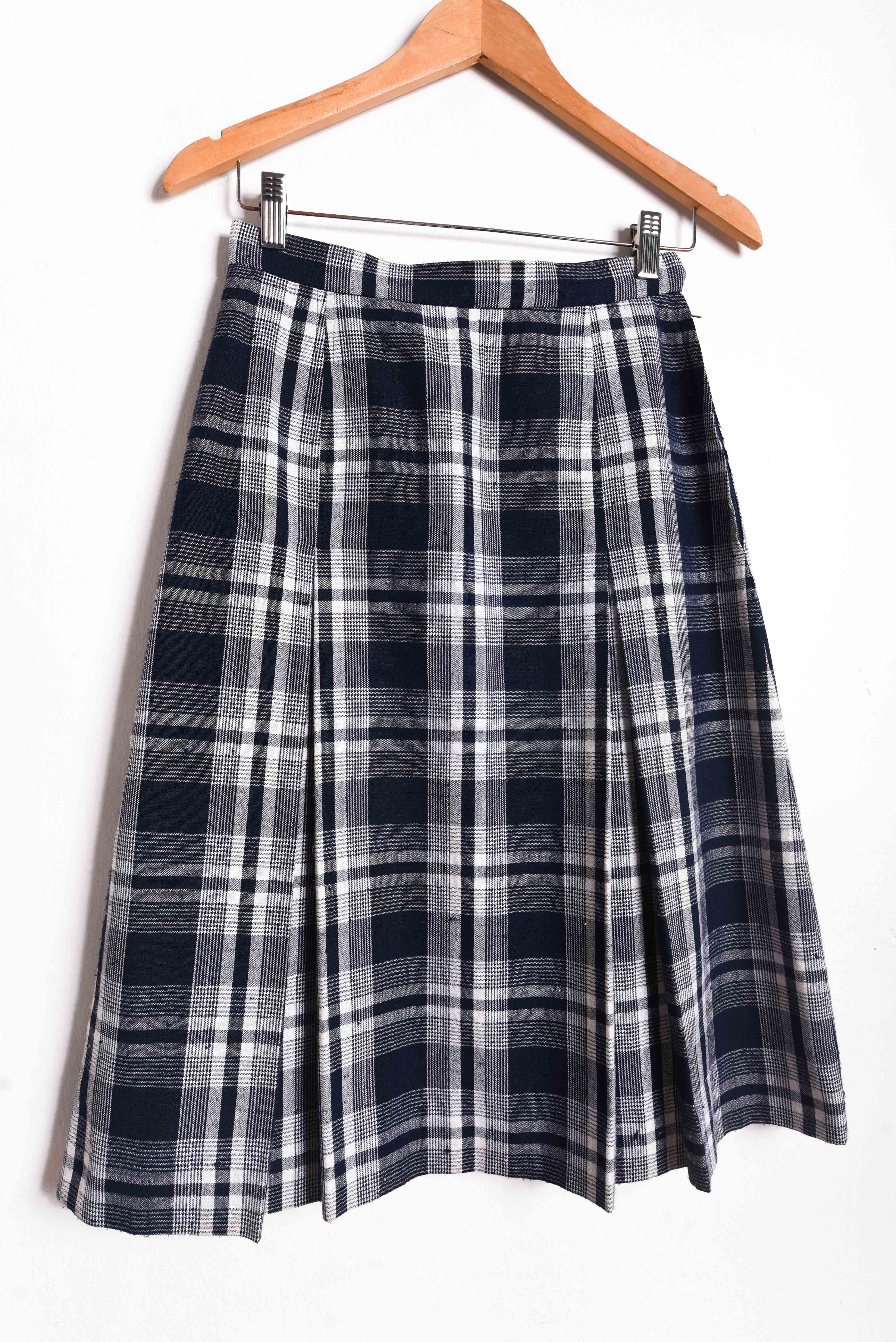 Falda vintage navy tartán