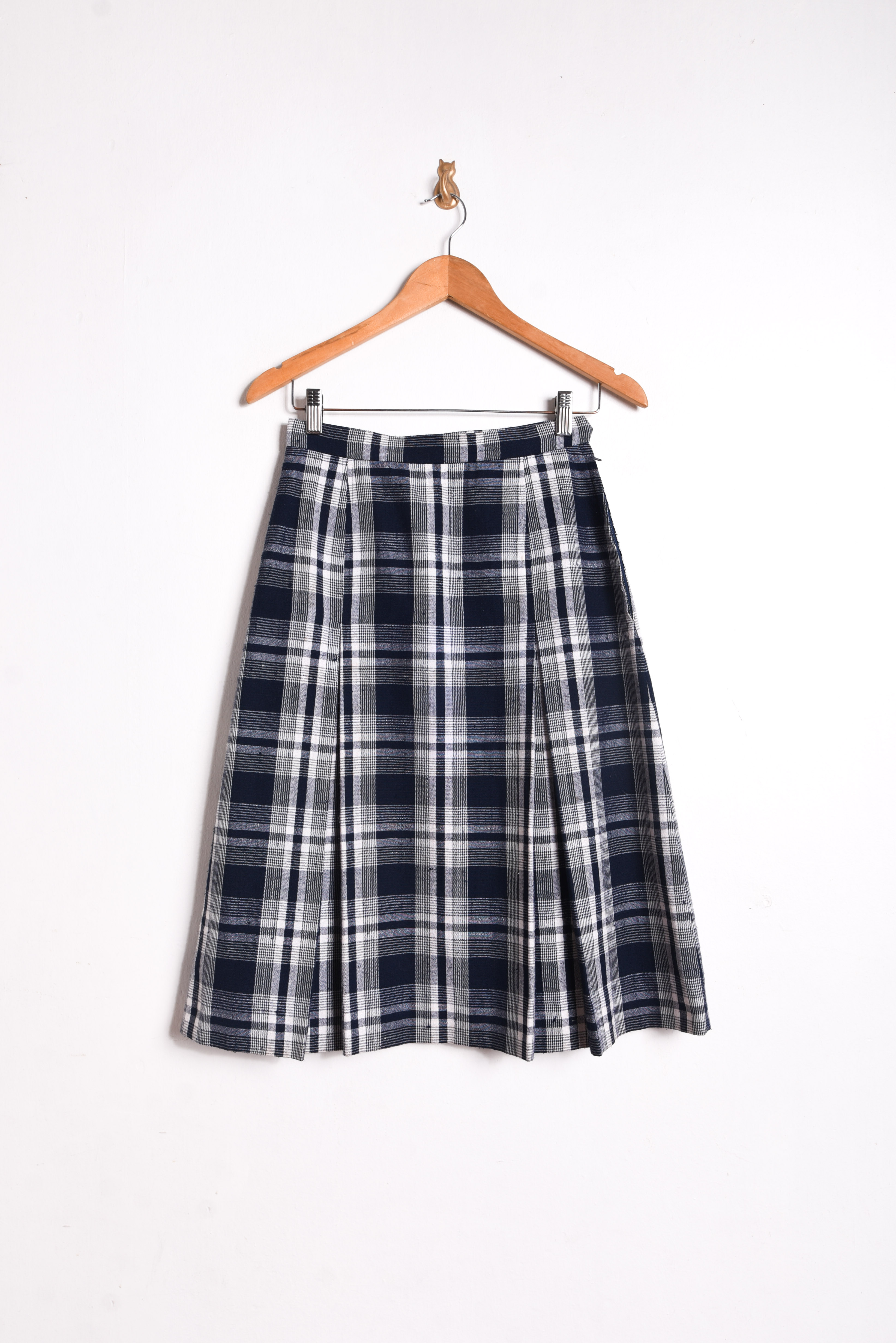 Falda vintage navy tartán