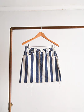 Falda denim rayada bicolor