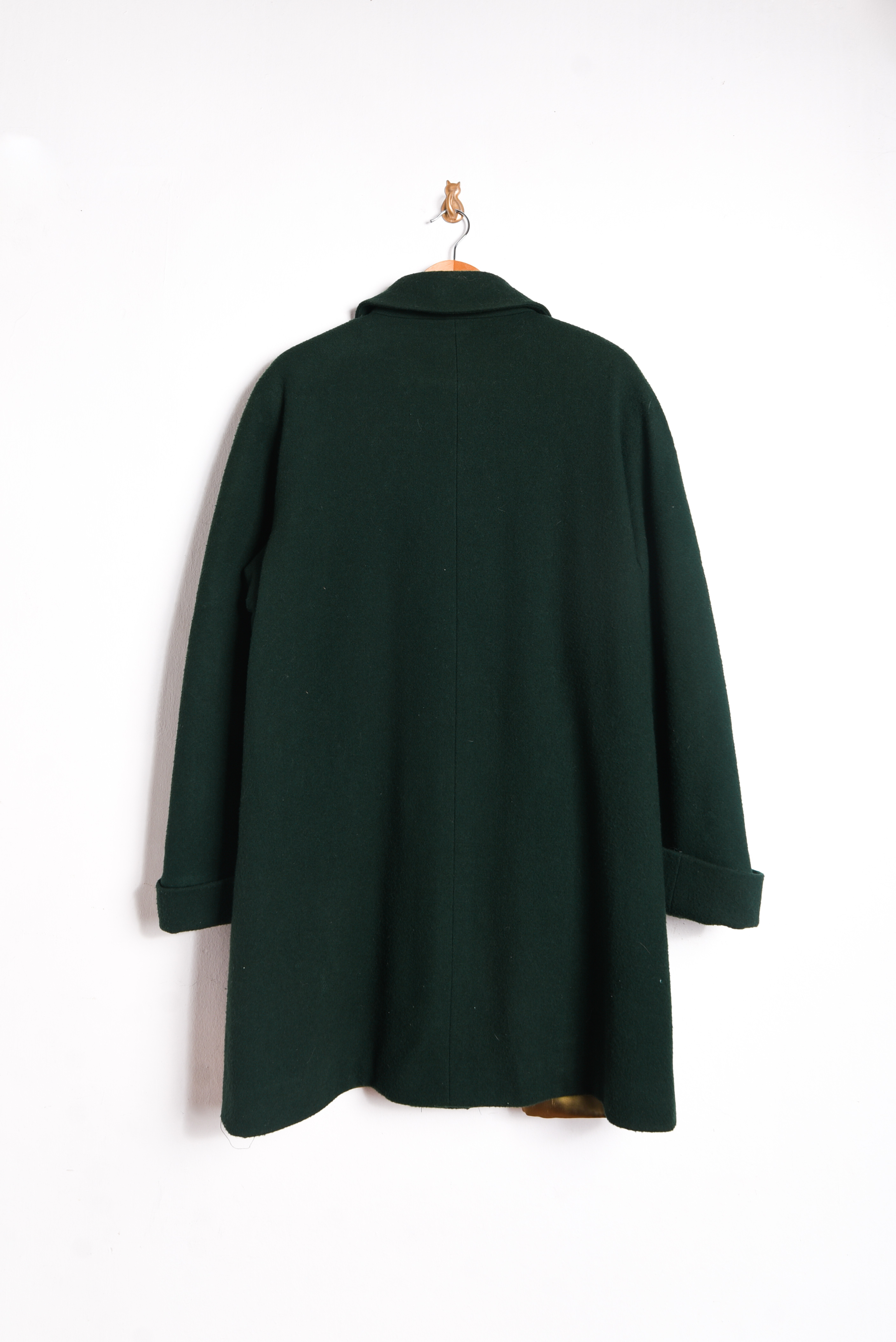 Abrigo verde bosque lana vintage