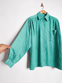 Blusa turquesa vintage print