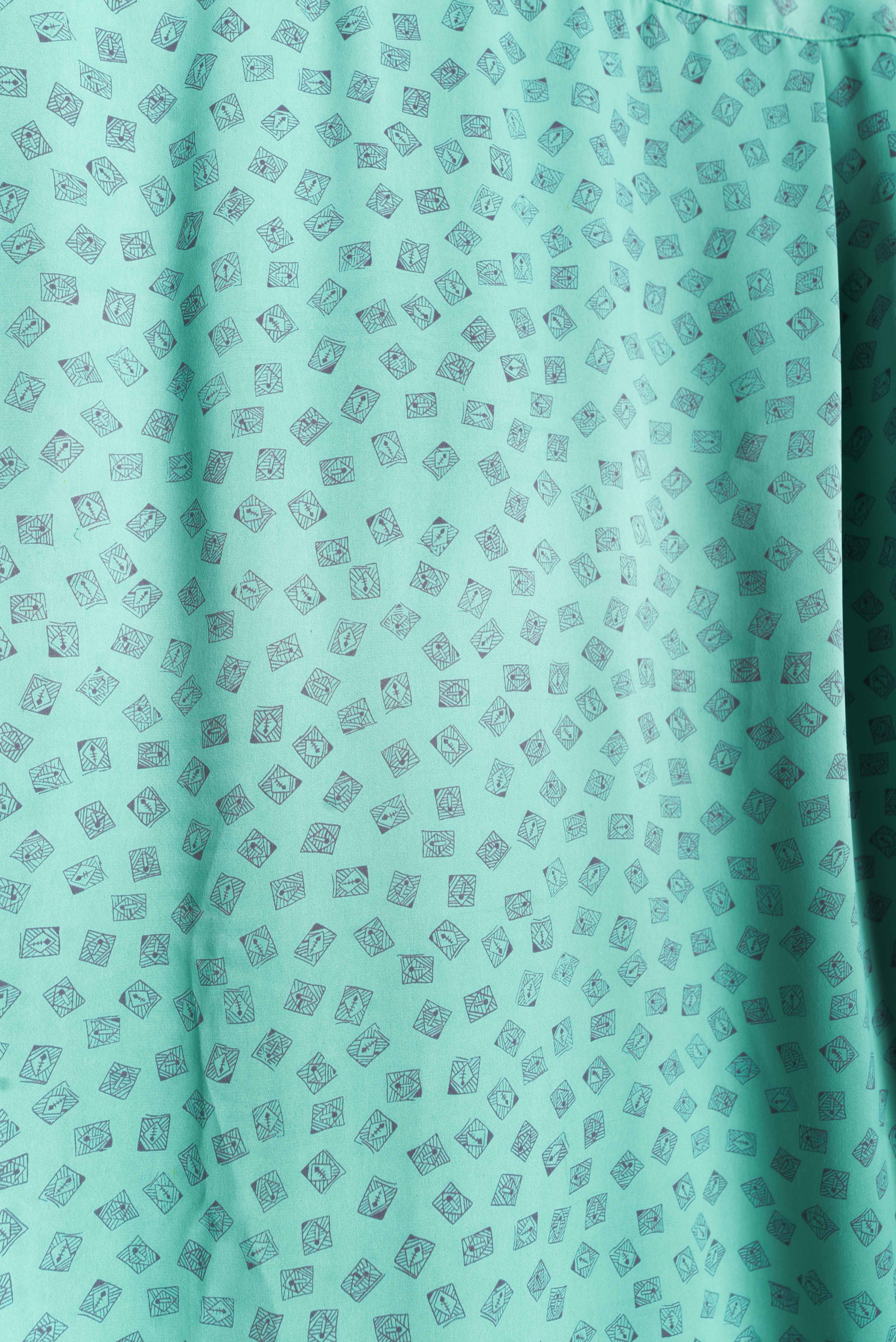 Blusa turquesa vintage print