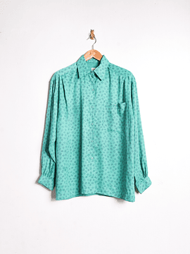 Blusa turquesa vintage print