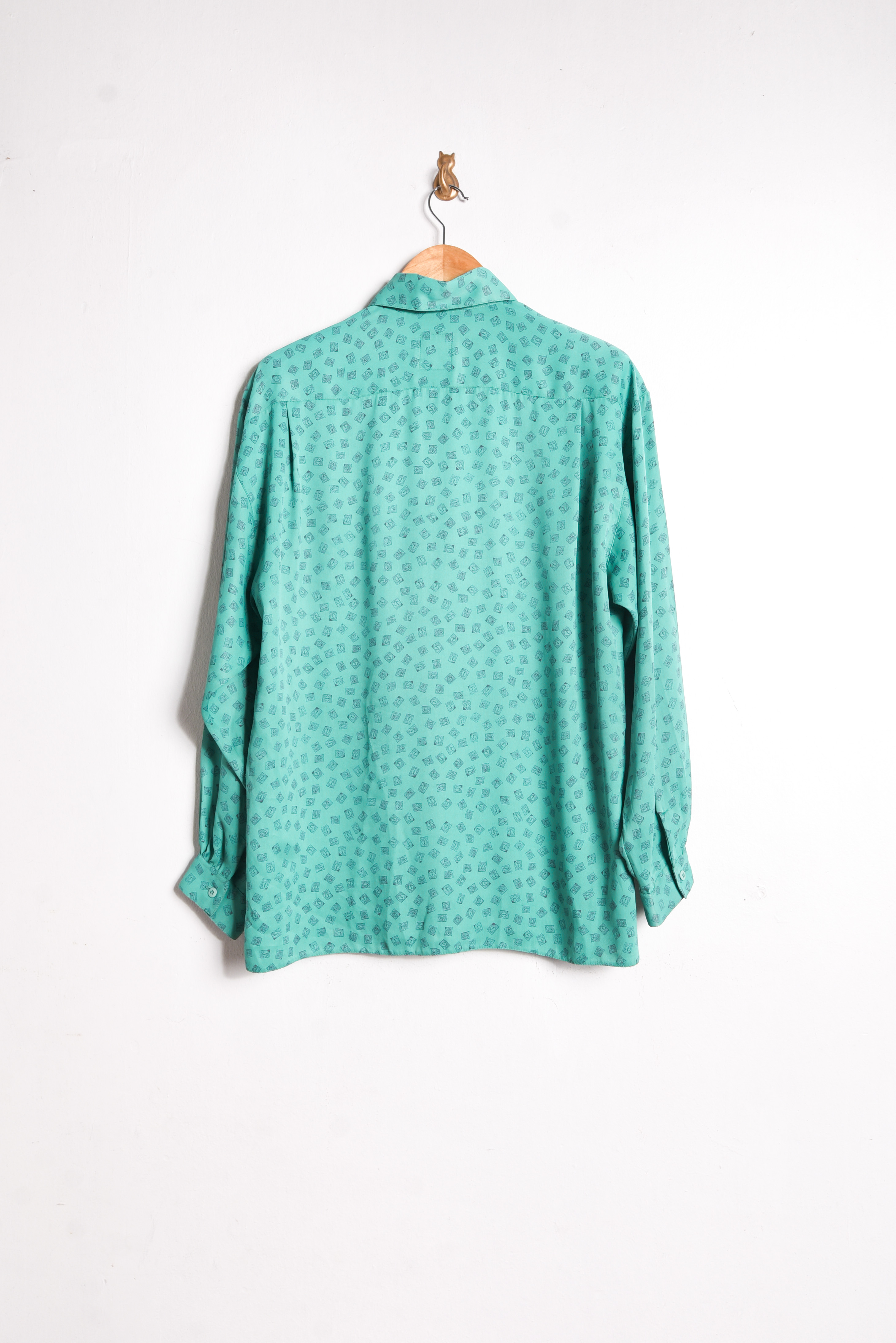 Blusa turquesa vintage print