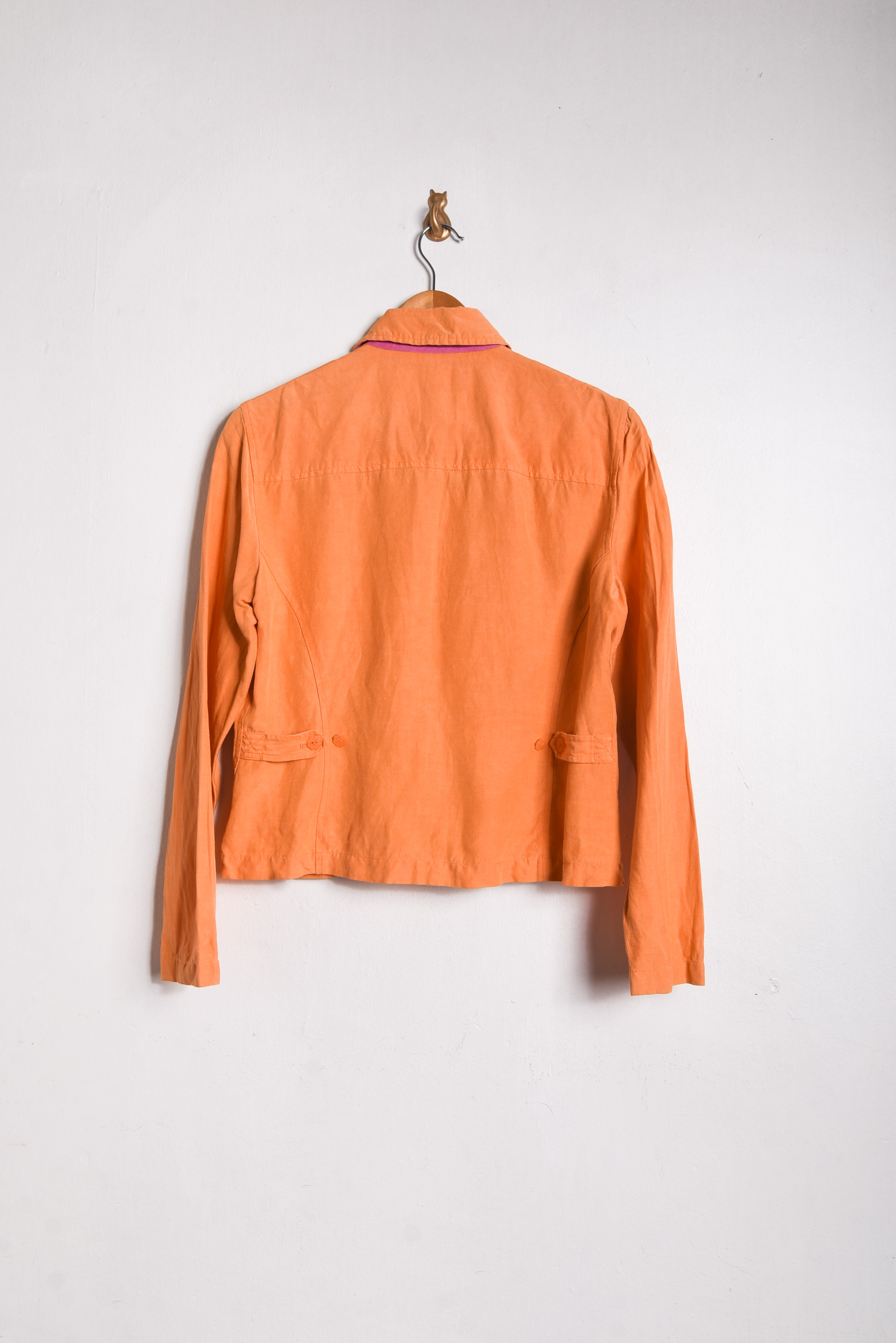 Chaqueta naranja seda y lino
