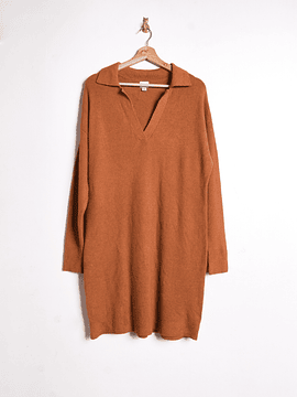Vestido tejido naranjo camel 