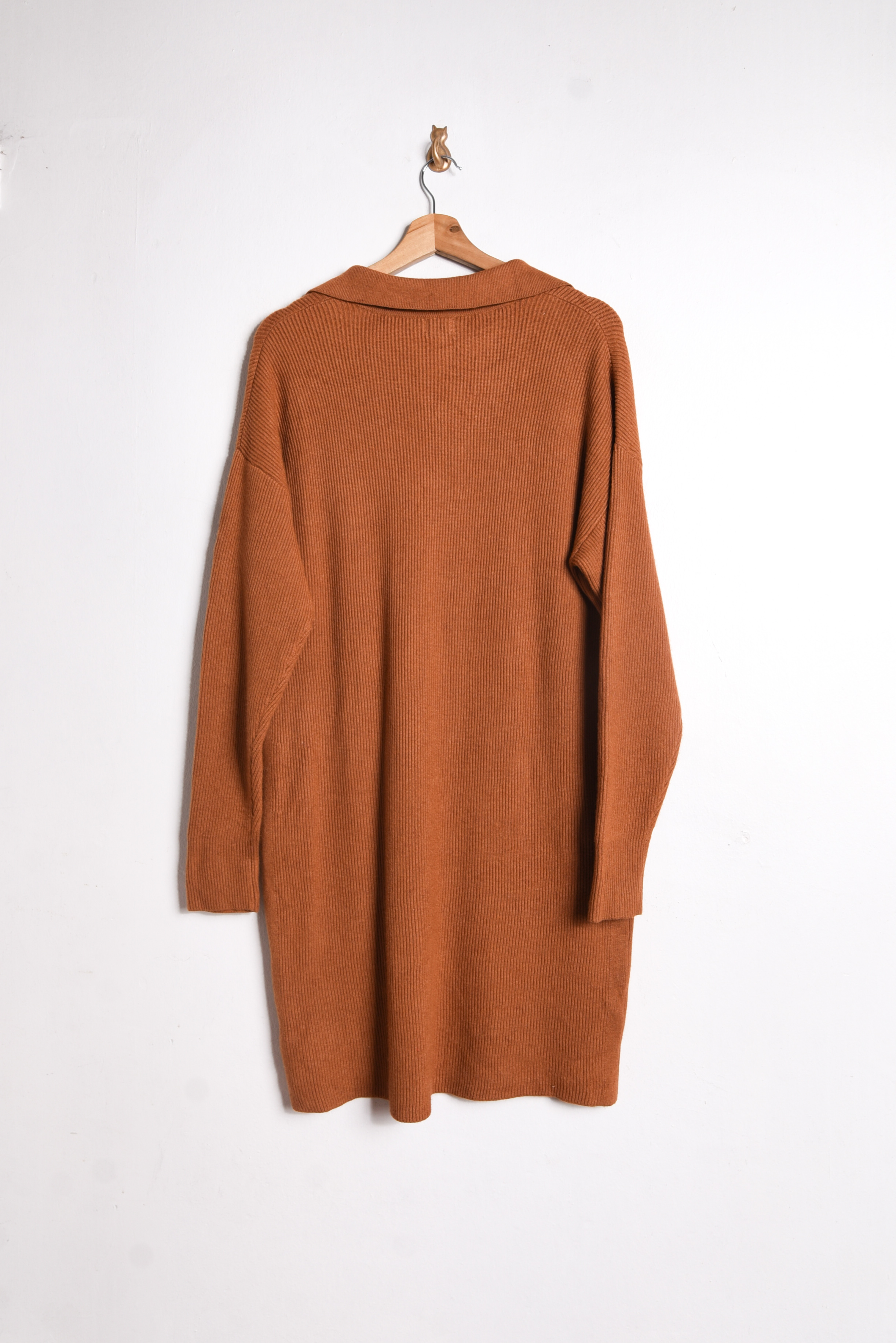 Vestido tejido naranjo camel 