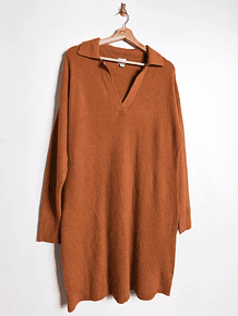 Vestido tejido naranjo camel 