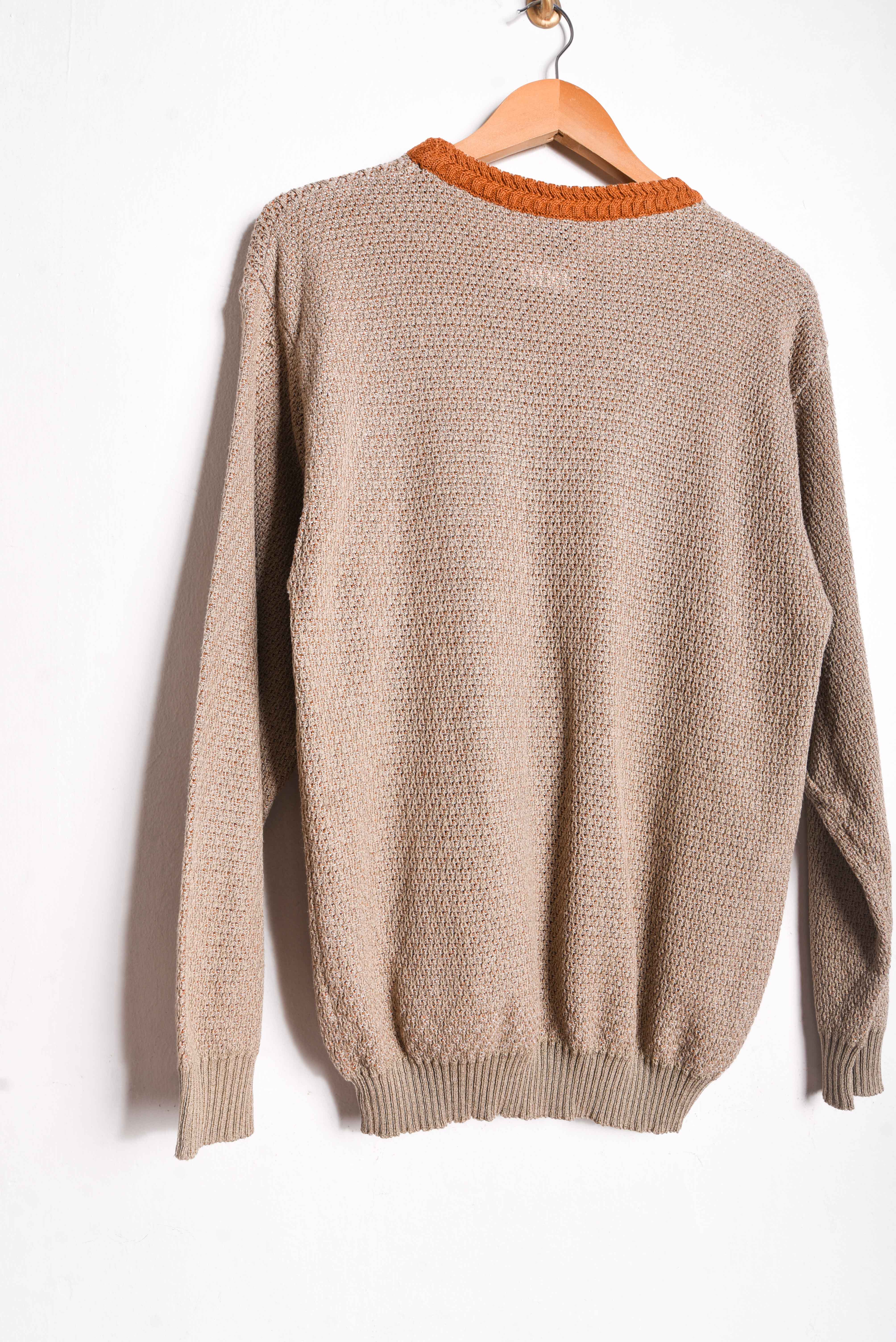 Chaleco 90s café geométrico