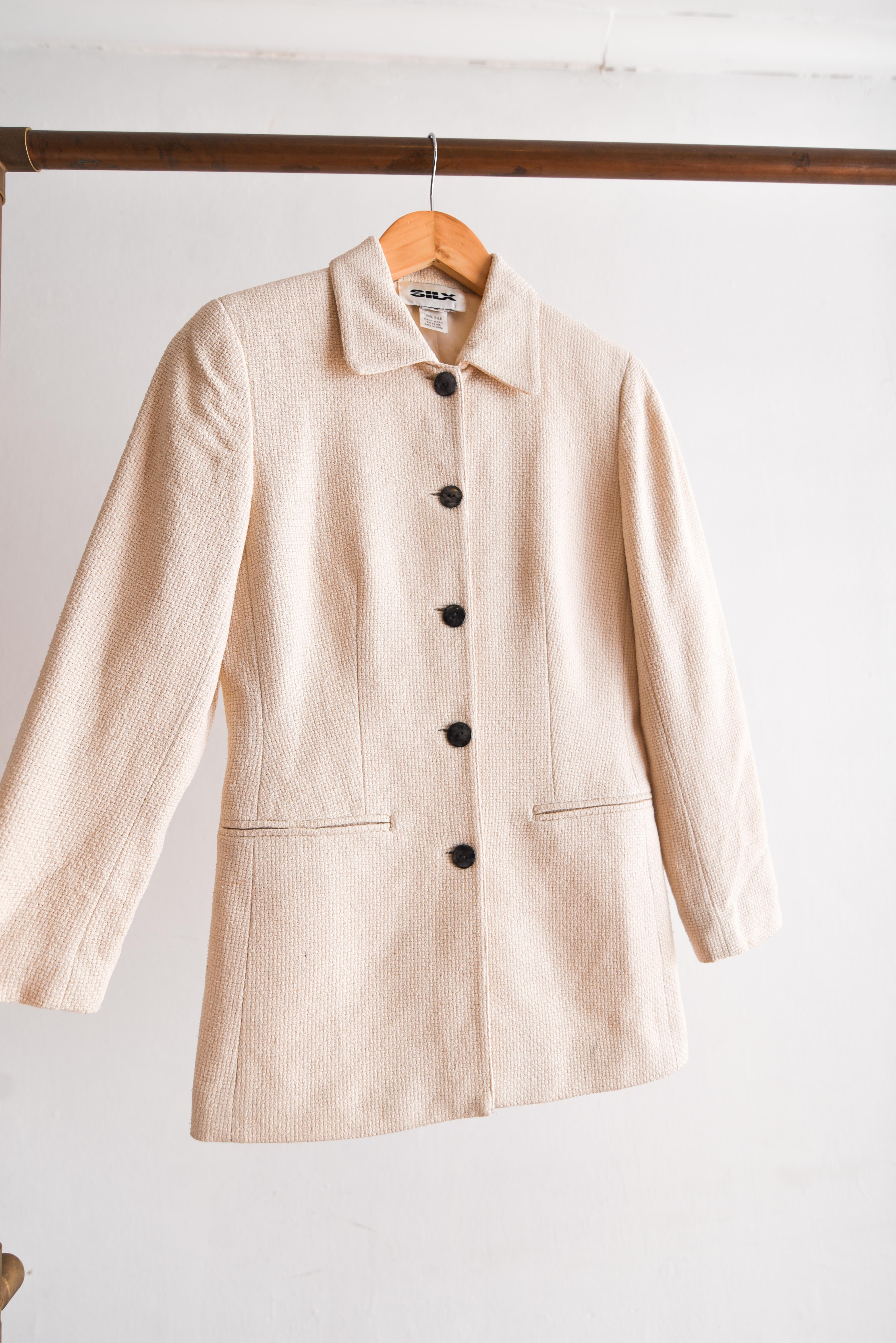 Chaqueta marfil seda vintage
