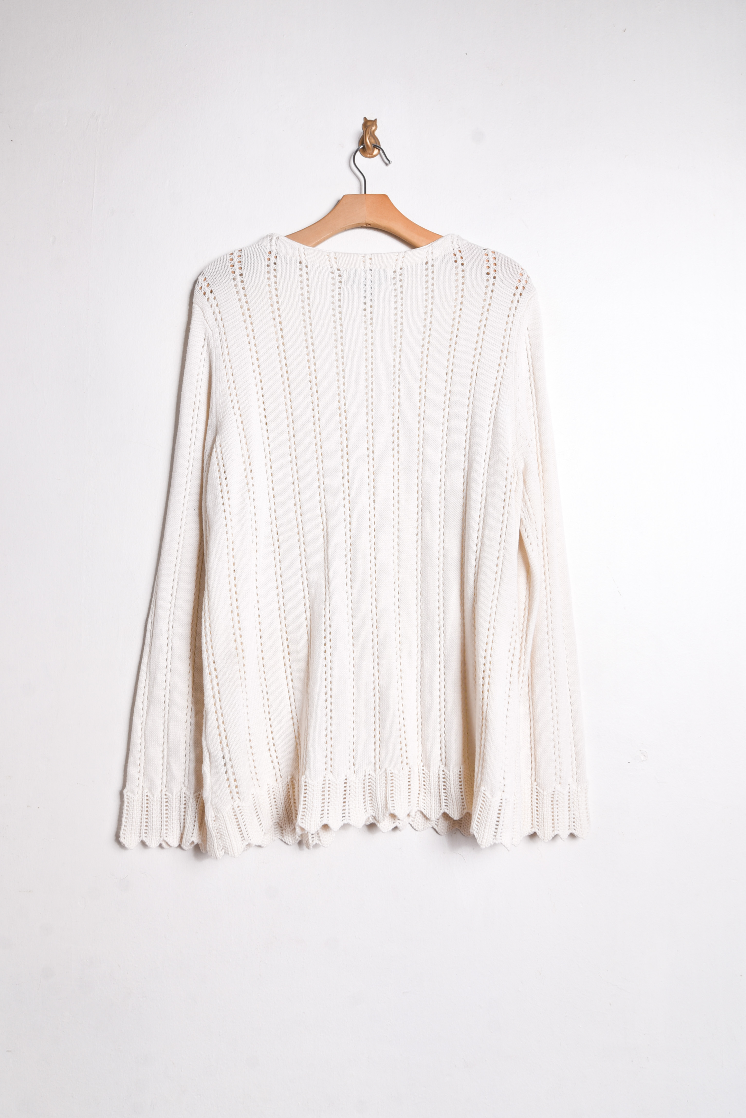 Cardigan marfil calado