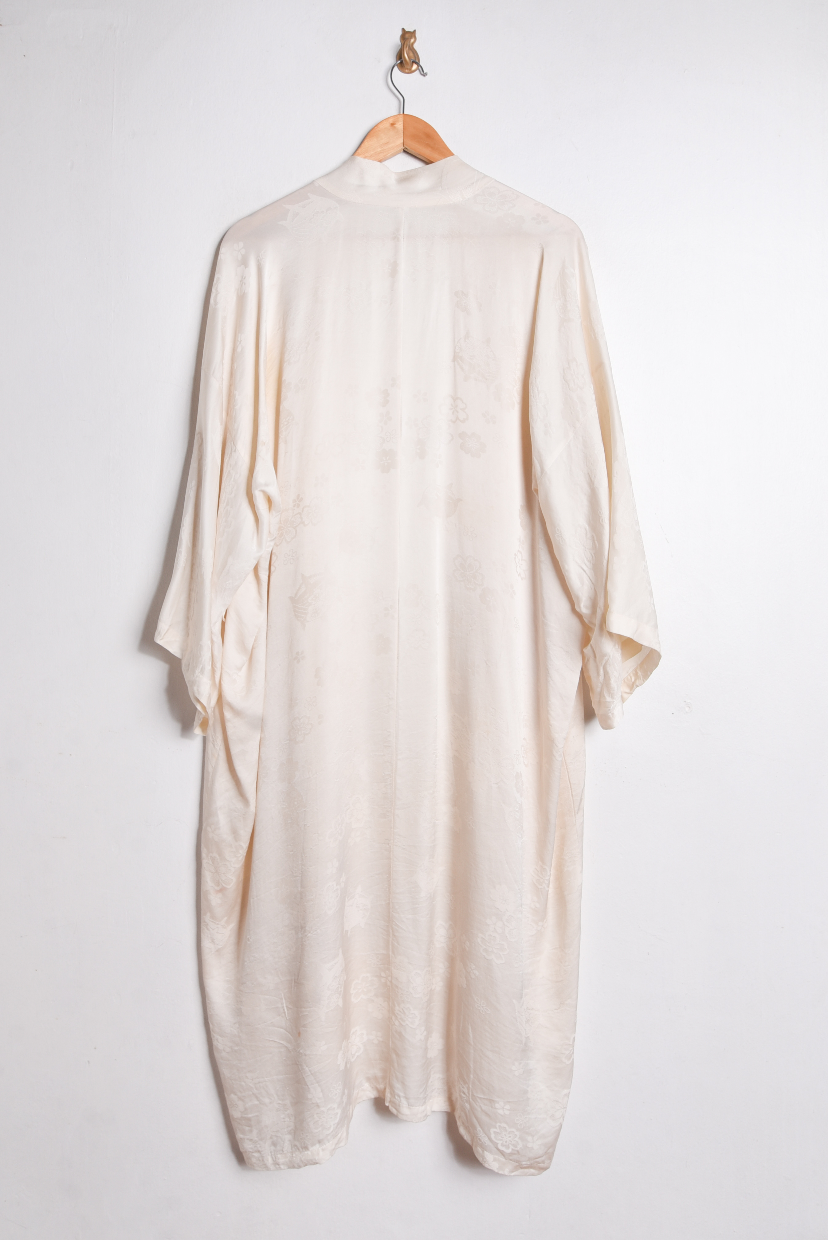 Kimono vintage marfil seda