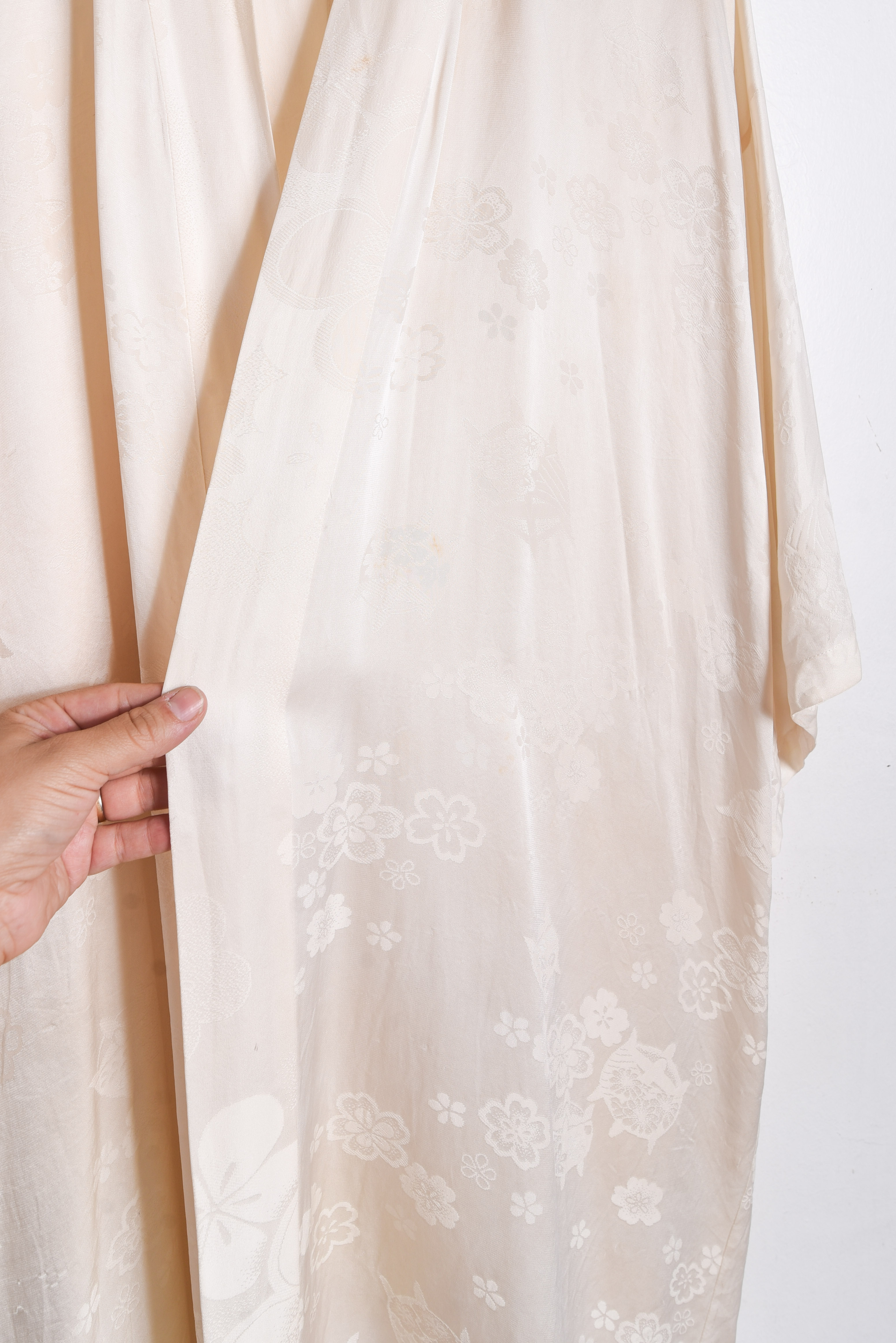 Kimono vintage marfil seda