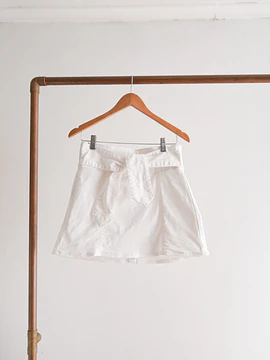 Mini falda white denim lazito