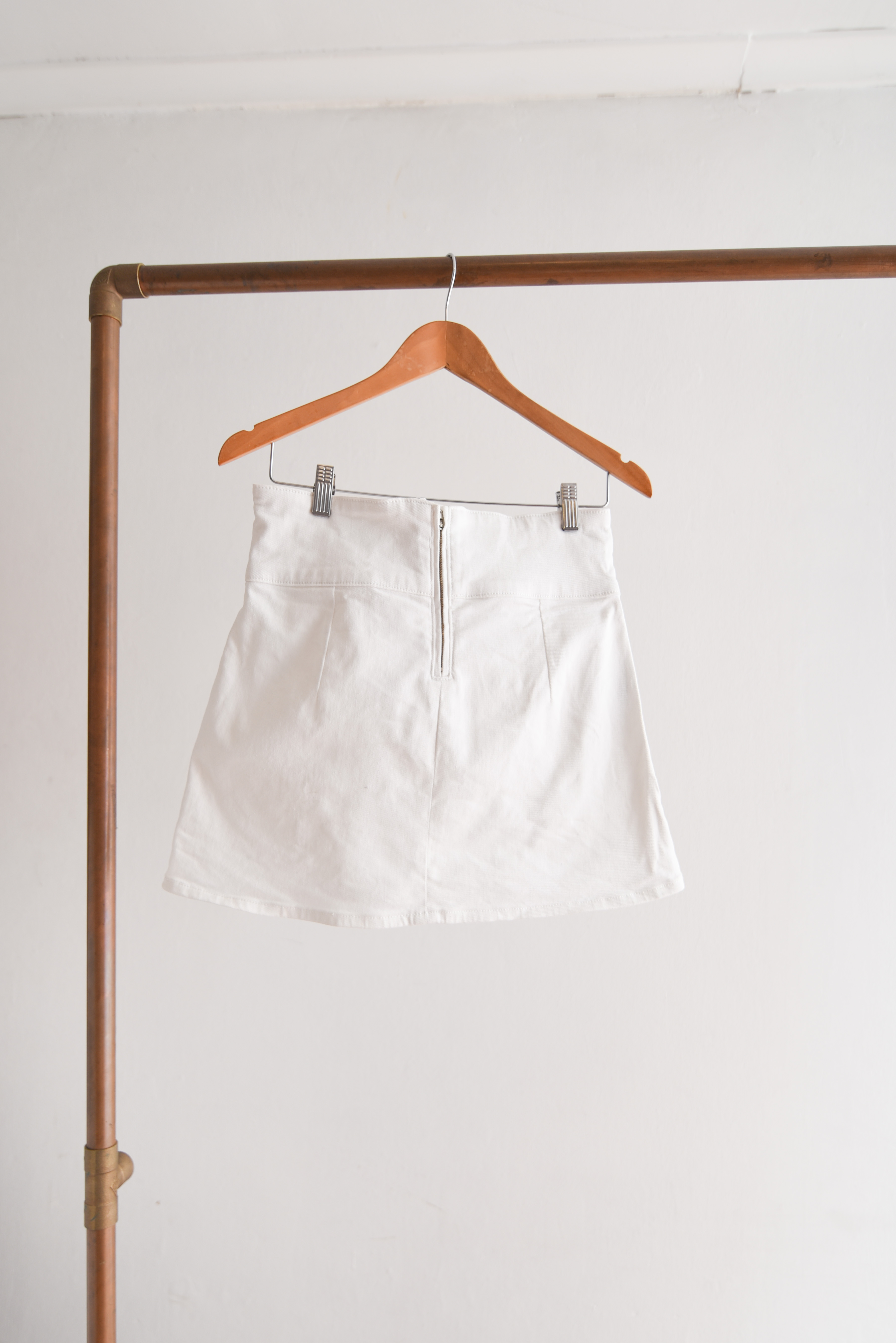 Mini falda white denim lazito