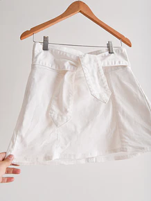 Mini falda white denim lazito