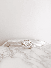 Cinturón blanco vintage cuerda