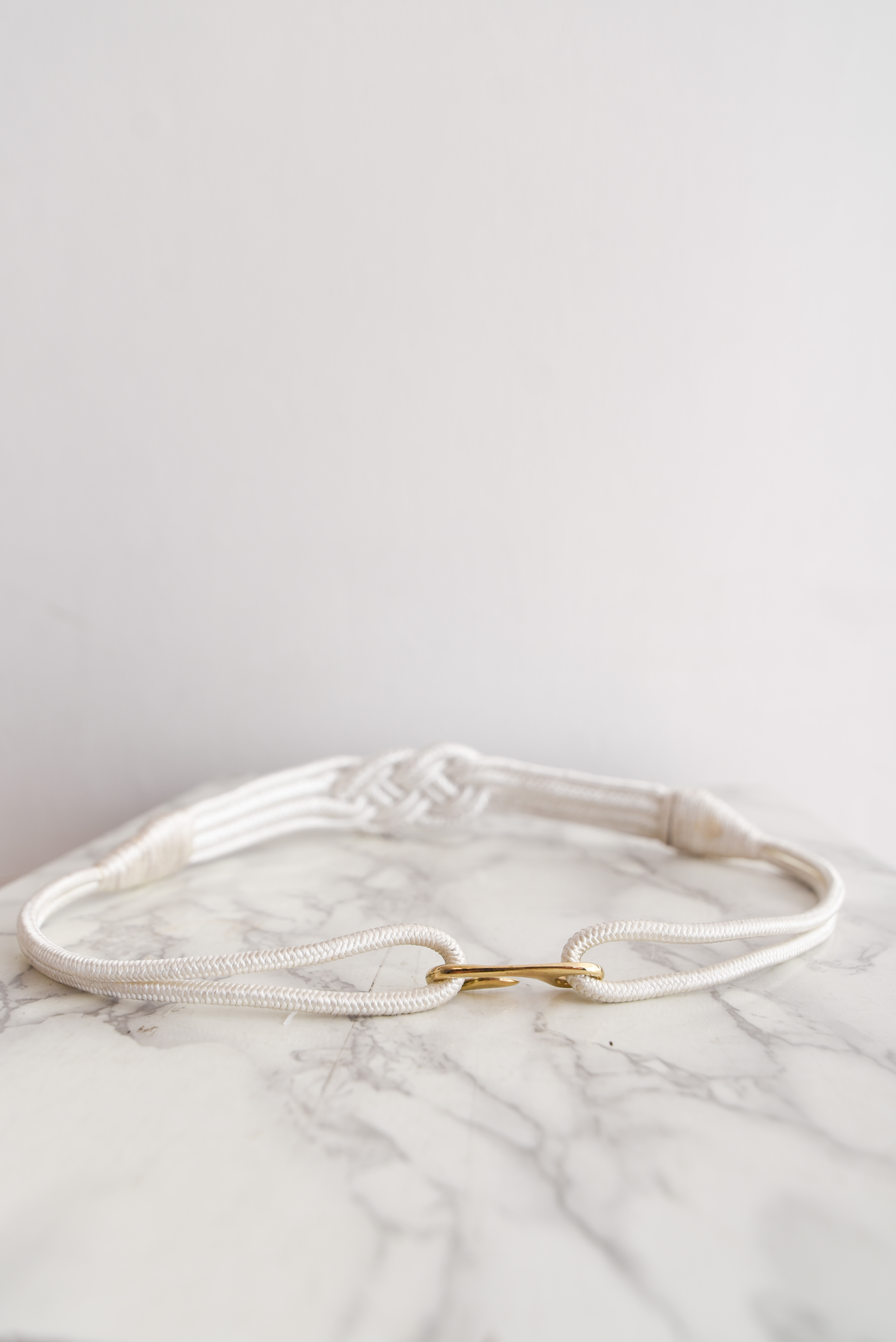 Cinturón blanco vintage cuerda