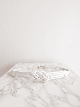 Cinturón blanco vintage cuerda