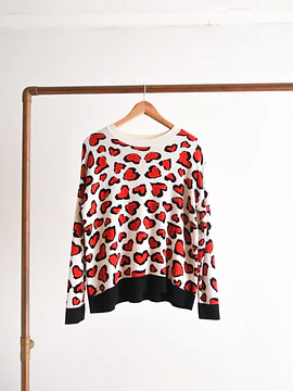 Chaleco blanco print corazones