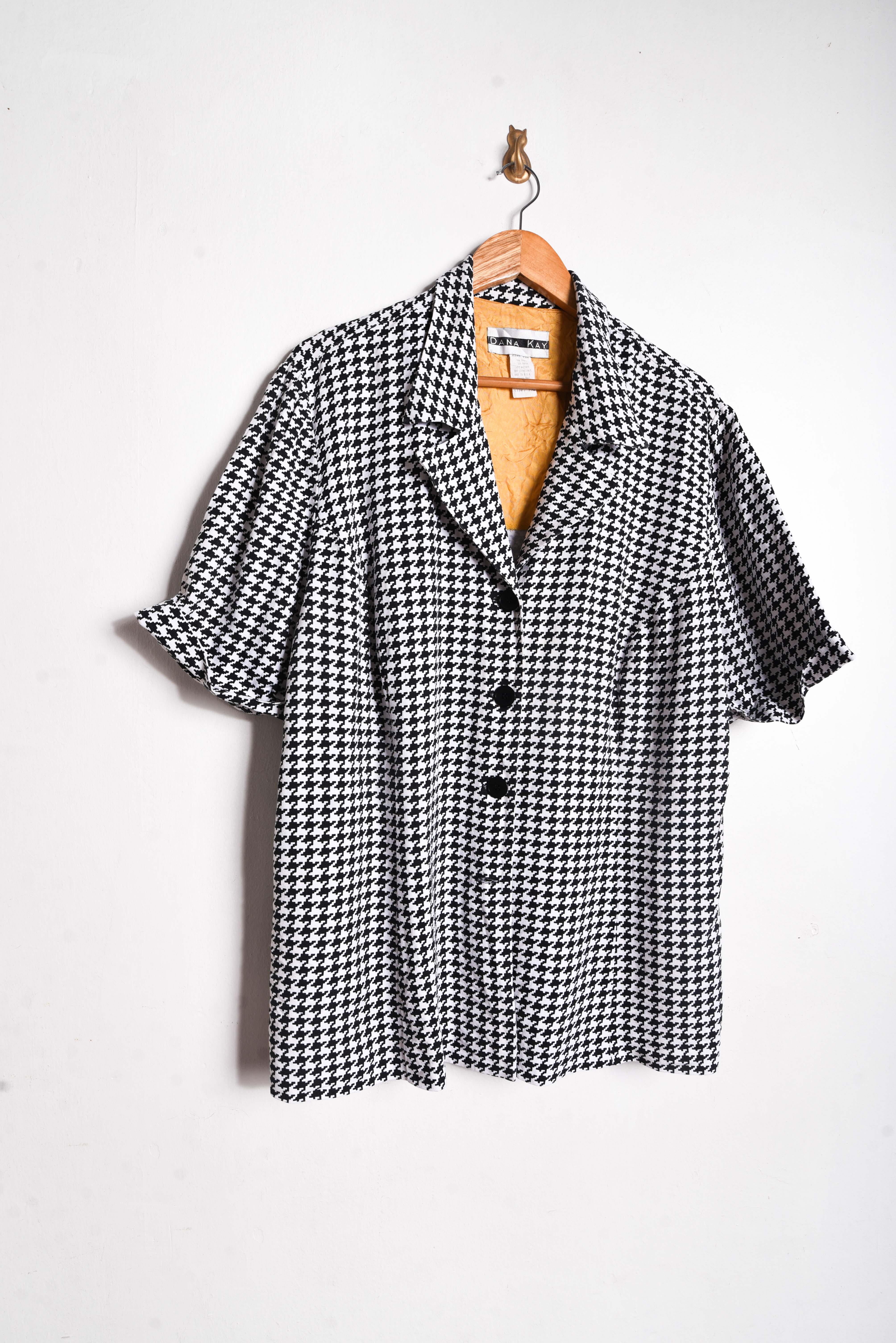 Blusa b&w pata de gallo plus size