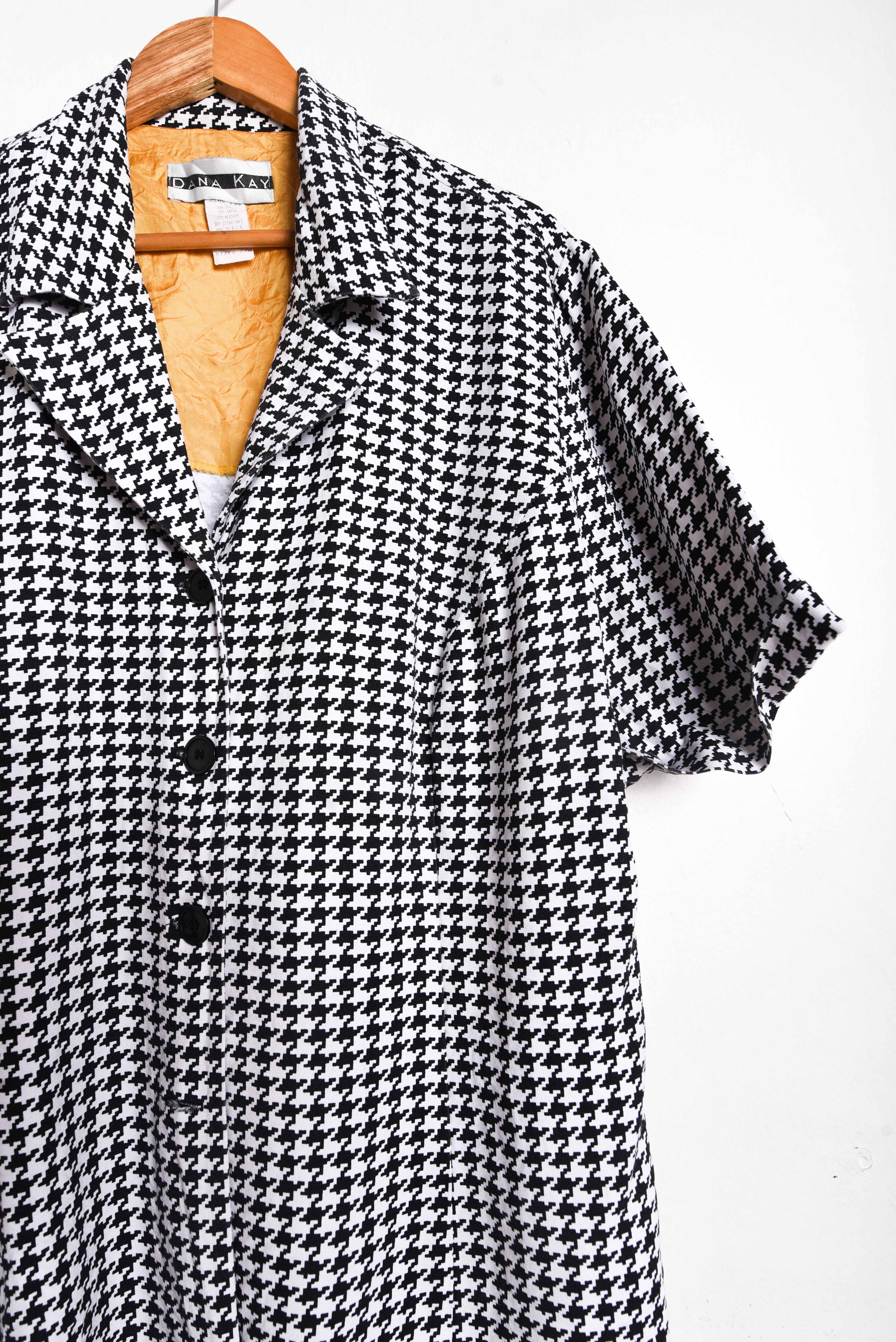 Blusa b&w pata de gallo plus size